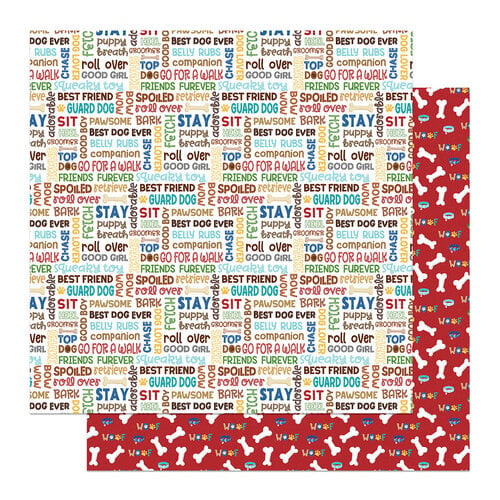 PhotoPlay - Hot Diggity Dog Collection - 12 x 12 Double Sided Paper - Best Dog Ever PhotoPlay - Hot Diggity Dog Collection - 12 x 12 Double Sided Paper - Best Dog Ever