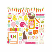 Photo Play Paper - Hoppy Easter Collection - 12 x 12 Cardstock Stickers - Elements