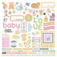 PhotoPlay - Hush Little Baby Collection - 12 x 12 Cardstock Stickers - Elements - Girls