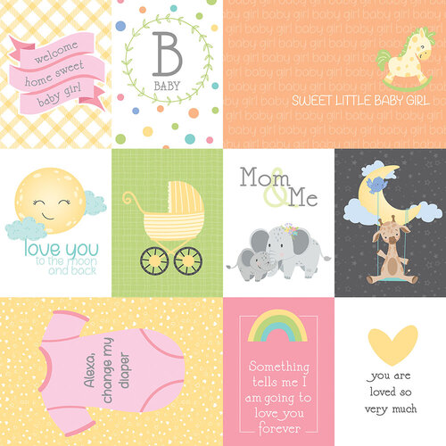 PhotoPlay - Hush Little Baby Collection - 12 x 12 Double Sided Paper - Little Girl