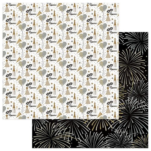 Color Play - Hello New Year Collection - 12 x 12 Double Sided Paper - Pop Fizz Clink