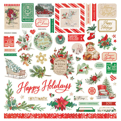 PhotoPlay - Holiday Charm Collection - 12 x 12 Cardstock Stickers - Elements