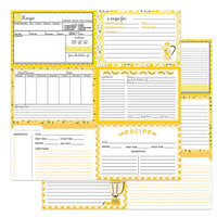 PhotoPlay - Happy Fruit Collection - 12 x 12 Double Sided Recipe Cards Paper - Yellow