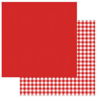 Photo Play Paper - Kringle and Co. Collection - Christmas - 12 x 12 Double Sided Paper - Solids Plus - Red Check