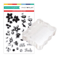 Photo Play Paper - Clear Photopolymer Stamp Set - Layered Blossoms and Acrylic Block Bundle One