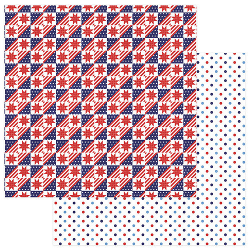 Photo Play Paper - Live Free Collection - 12 x 12 Double Sided Paper - Stars and Stripes