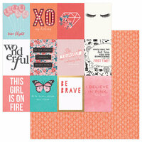 Photo Play Paper - Like a Girl Collection - 12 x 12 Double Sided Paper - Be Yourself - 3 x 4 Cards