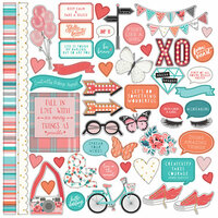 Photo Play Paper - Like a Girl Collection - 12 x 12 Cardstock Stickers - Elements