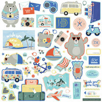 Photo Play Paper - Let's Go Collection - 12 x 12 Cardstock Stickers - Elements