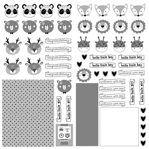 PhotoPlay - Little One Collection - 12 x 12 Double Sided Paper - Elements - Animals