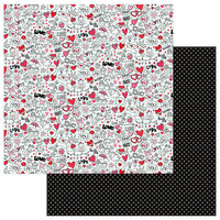 Photo Play Paper - Love Notes Collection - 12 x 12 Double Sided Paper - Doodles