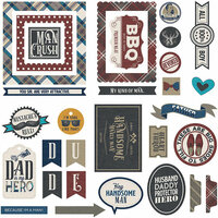 Photo Play Paper - Man Card Collection - Ephemera - Die Cut Cardstock Pieces