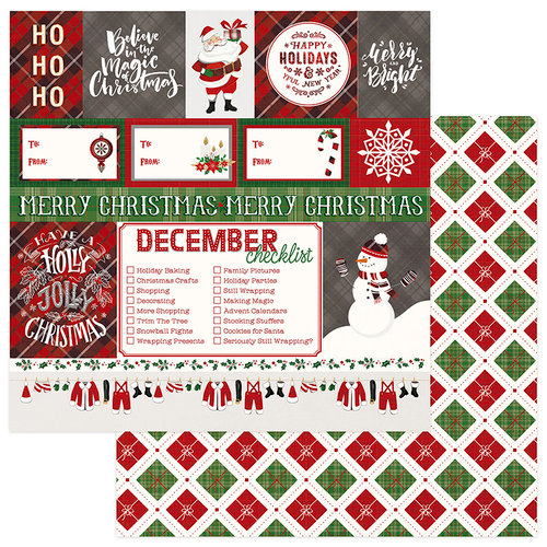 Photo Play Paper - Mad 4 Plaid Christmas Collection - 12 x 12 Double Sided Paper - Ho Ho Ho