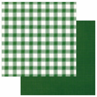 Photo Play Paper - Mad 4 Plaid Christmas Collection - Solids and Buffalo Check - 12 x 12 Double Sided Paper - Green and White