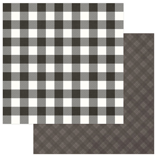 Photo Play Paper - Mad 4 Plaid Christmas Collection - Solids and Buffalo Check - 12 x 12 Double Sided Paper - Grey and White