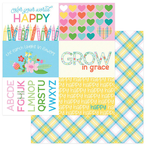 Photo Play Paper - Mad 4 Plaid Happy Collection - 12 x 12 Double Sided Paper - Happy Colors