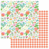 Photo Play Paper - Mad 4 Plaid Happy Collection - 12 x 12 Double Sided Paper - Happy Flowers