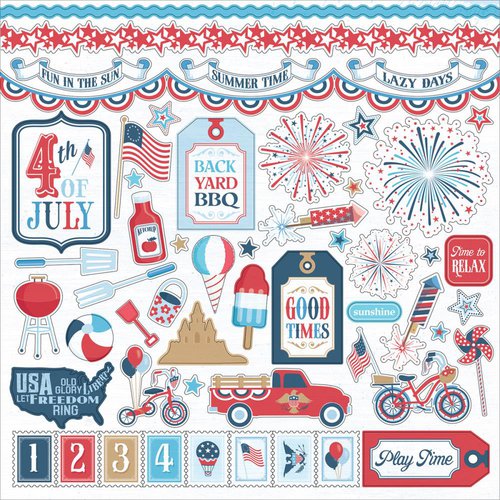 Photo Play Paper - Main St Parade Collection - 12 x 12 Cardstock Stickers - Elements
