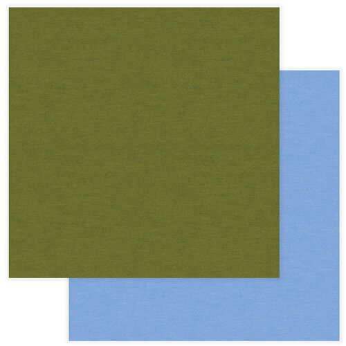 PhotoPlay - National Parks Yellowstone Collection - 12 x 12 Double Sided Paper - Solids - Olive Green and Light Blue