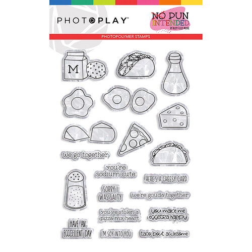 Photo Play Paper - No Pun Intended Collection - Clear Photopolymer Stamps - Foodie
