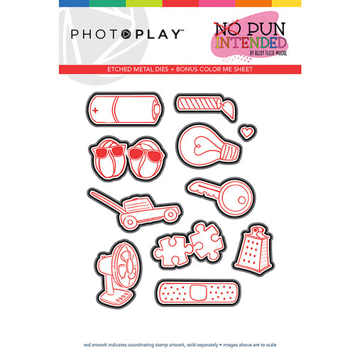 Photo Play Paper - No Pun Intended Collection - Etched Die Set - So Punny