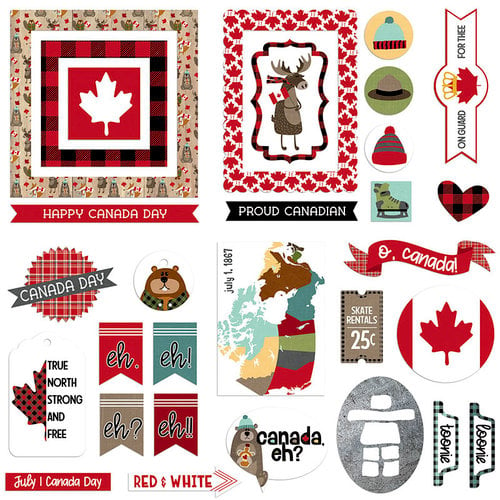 Photo Play Paper - O Canada Collection - Ephemera - Die Cut Cardstock Pieces