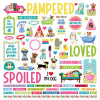 PhotoPlay - Pampered Pooch Collection - 12 x 12 Cardstock Stickers - Elements