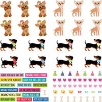 PhotoPlay - Pampered Pooch Collection - 12 x 12 Single Sided Cardstock - Pre-Colored Die Cut Outs
