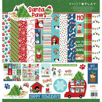 PhotoPlay - Santa Paws Collection - Christmas - 12 x 12 Collection Pack - Dog
