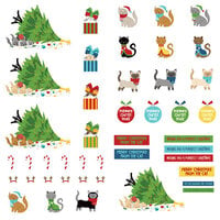 PhotoPlay - Santa Paws Collection - Christmas - 12 x 12 Single Sided Paper - Pre-Colored Die Cut Outs - Cat
