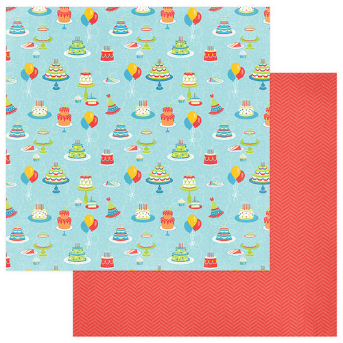Photo Play Paper - Party Boy Collection - 12 x 12 Double Sided Paper - Cakes