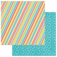 Photo Play Paper - Party Boy Collection - 12 x 12 Double Sided Paper - Diagonal Strip