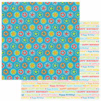 Photo Play Paper - Party Boy Collection - 12 x 12 Double Sided Paper - Birthday Words