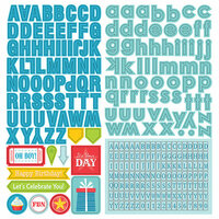 Photo Play Paper - Party Boy Collection - 12 x 12 Cardstock Stickers - Alphabet
