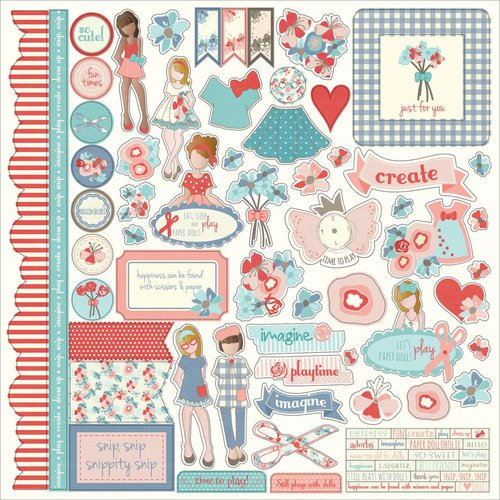 Photo Play Paper - Paper Dolls Collection - 12 x 12 Cardstock Stickers - Elements