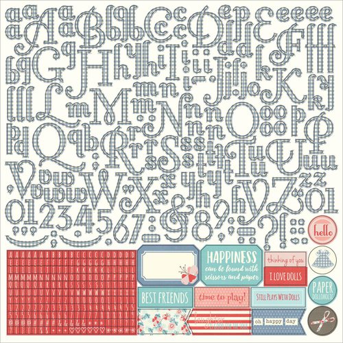 Photo Play Paper - Paper Dolls Collection - 12 x 12 Cardstock Stickers - Alphabet