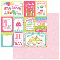 Photo Play Paper - Party Girl Collection - 12 x 12 Double Sided Paper - 3x4 and 4x6 Cards