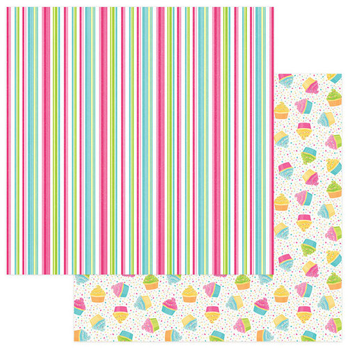 Photo Play Paper - Party Girl Collection - 12 x 12 Double Sided Paper - Stripe