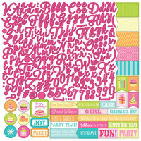 Photo Play Paper - Party Girl Collection - 12 x 12 Cardstock Stickers - Alphabet