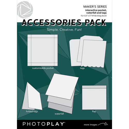 PhotoPlay - Maker's Series Collection - Brag Book Accessory Pack - White
