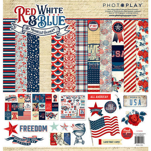 Photo Play Paper - Red, White and Blue Collection - 12 x 12 Collection Pack