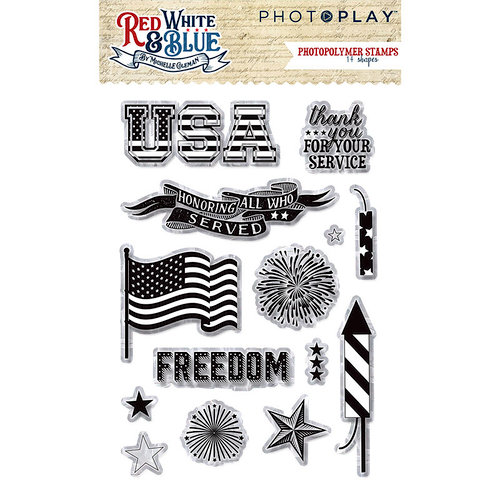 Photo Play Paper - Red, White and Blue Collection - Clear Acrylic Stamps