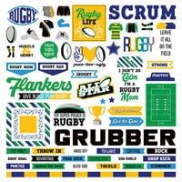 PhotoPlay - MVP Rugby Collection - 12 x 12 Cardstock Stickers - Element Stickers