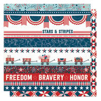 PhotoPlay - Stars And Stripes Collection - 12 x 12 Double Sided Paper - Honor