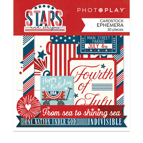 PhotoPlay - Stars and Stripes Collection - Ephemera - Die Cut Cardstock Pieces