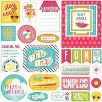 Photo Play Paper - Summer Daydreams Collection - Ephemera - Die Cut Cardstock Pieces Titles - Tags - Frames