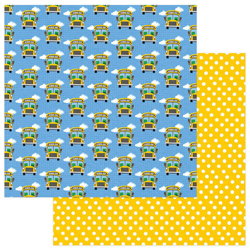 Photo Play Paper - School Days Collection - 12 x 12 Double Sided Paper - Bus Stop