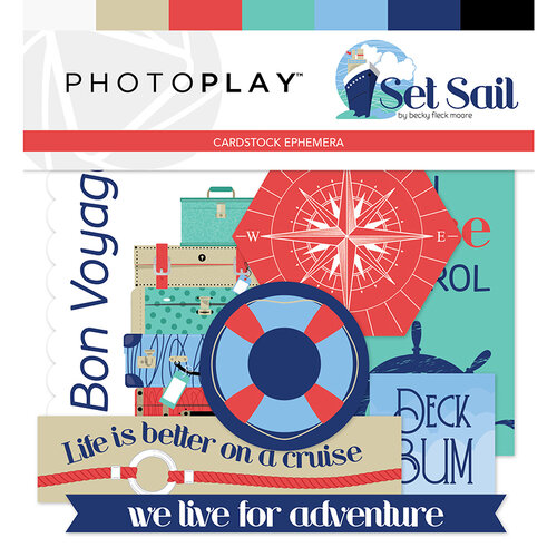 Photo Play Paper - Set Sail Collection - Ephemera - Die Cut Cardstock Pieces