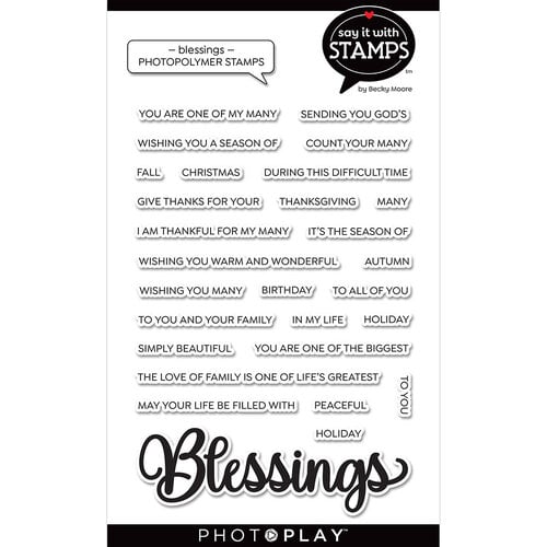 PhotoPlay - Say It With Stamps Collection - Clear Photopolymer Stamps - Blessings