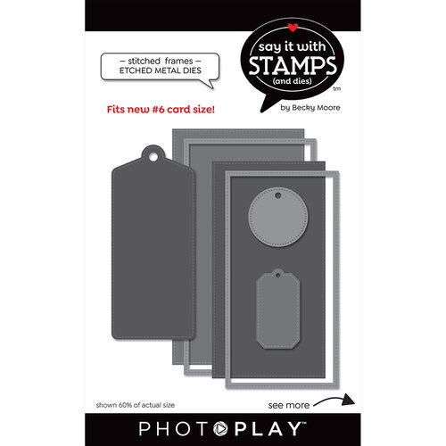 Photo Play Paper - Say It With Stamps Collection - Dies - Stitched Frames